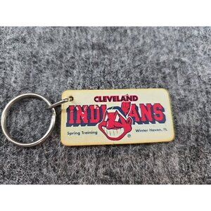 Vintage Cleveland Indians Keychain 90s Spring Training WInter Haven FL White